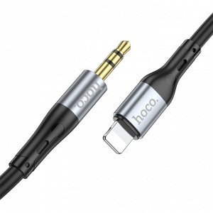 Аудиокабель HOCO UPA22 AUX Jack 3,5 (m) - Lightning (m), 1 м, черный