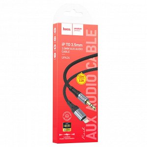 Аудиокабель HOCO UPA26 AUX Jack 3,5 (m) - Lightning (m), 1 м, черный