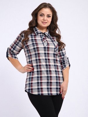 Мод.567 Туника (Темно-синий/бежевый)