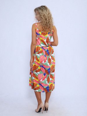 Мод.560 Сарафан (Зеленый/желтый/листья)