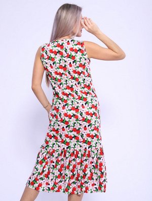 Мод.589 Сарафан (Зеленый/розовый/вишня)