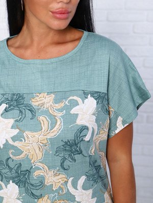 Мод.541 Платье (Зеленый/белый/лилия)