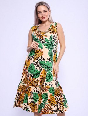 Мод.589 Сарафан (Горчичный/персиковый/лепесток)