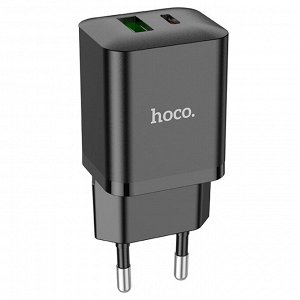 Сетевое зарядное устройство HOCO N28 Founder 1xUSB + 1xUSB-C, 20W, черный