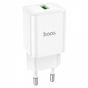 Сетевое зарядное устройство HOCO N26 Maxim 1xUSB, 3.0A, 18W, белый