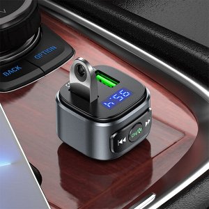Автомобильное зарядное устройство с FM-Трансмиттер HOCO E67 Fighter, 2xUSB, 18W, черный