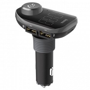 Автомобильное зарядное устройство с FM-Трансмиттер HOCO E45 Happy route, 2xUSB, 2.4A, черный