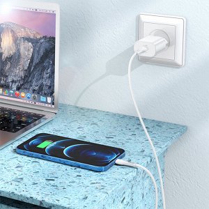 Сетевое зарядное устройство HOCO N22 Jetta 1xUSB-C, 25W, белый