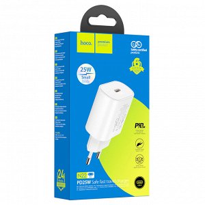 Сетевое зарядное устройство HOCO N22 Jetta 1xUSB-C, 25W, белый