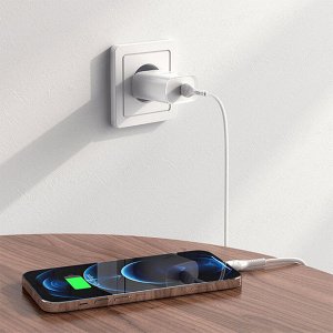 Сетевое зарядное устройство HOCO N14 Smart 1xUSB-C, 3.0A, 20W, белый