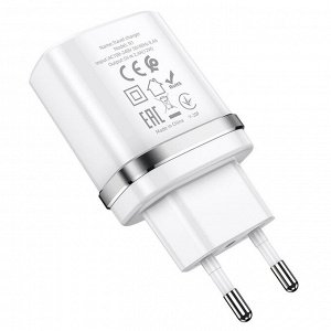 Сетевое зарядное устройство HOCO N1 Ardent 1xUSB с Кабелем USB - Micro, 2.4A, 10.8W, белый