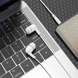 Проводные наушники HOCO M97 Enjoy, Jack 3.5mm, 1.2 м, белый