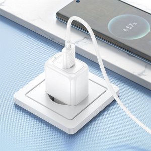 Сетевое зарядное устройство HOCO CS52A Surplus 1xUSB с Кабелем USB - Type-C, 18W, белый