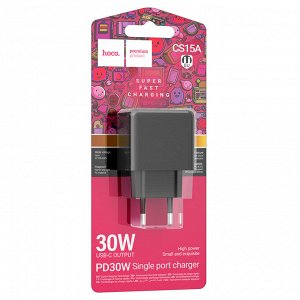 Сетевое зарядное устройство HOCO CS15A Ocean 1xUSB-C, 30W, черный