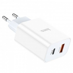 Сетевое зарядное устройство HOCO C97A 1xUSB + 1xUSB-C, 3.0A, 20W, белый