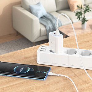 Сетевое зарядное устройство HOCO C97A 1xUSB + 1xUSB-C, 3.0A, 20W, белый