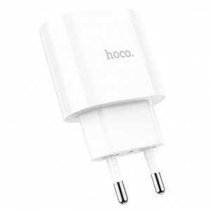 Сетевое зарядное устройство HOCO C95A Lineal 1xUSB + 1xUSB-C, 3A, 20W, белый