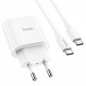 Сетевое зарядное устройство HOCO C94A 1xUSB-C с Кабелем Type-C - Type-C, 3.0A, 20W, белый