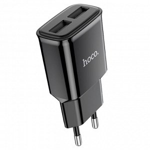 Сетевое зарядное устройство HOCO C88A Star 2xUSB, 2.4A, 10.8W, черный