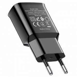 Сетевое зарядное устройство HOCO C88A Star 2xUSB, 2.4A, 10.8W, черный