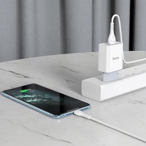 Сетевое зарядное устройство HOCO C81A Asombroso single 1xUSB, 2.1A, 10W, белый