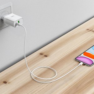 Сетевое зарядное устройство HOCO C80A Rapido 1xUSB + 1xUSB-C, 3.1A, 20W, белый