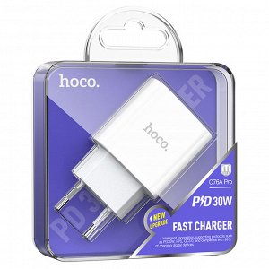 Сетевое зарядное устройство HOCO C76A Pro Majestic 1xUSB-C, 30W, белый