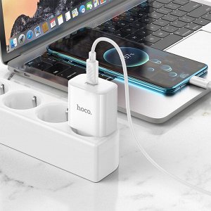 Сетевое зарядное устройство HOCO C76A Pro Majestic 1xUSB-C с Кабелем Type-C - Type-C, 30W, белый