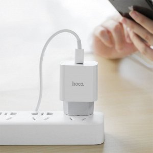 Сетевое зарядное устройство HOCO C76A Plus Speed 1xUSB-C, 3A, 20W, белый
