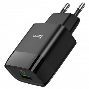 Сетевое зарядное устройство HOCO C72Q Glorious 1xUSB, 3.0A, 18W, черный