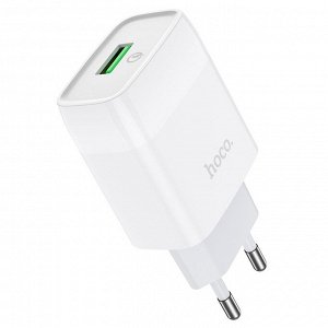 Сетевое зарядное устройство HOCO C72Q Glorious 1xUSB, 3.0A, 18W, белый