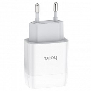 Сетевое зарядное устройство HOCO C72A Glorius single 1xUSB, 2.1A, 10W, белый