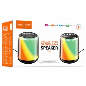 Портативная колонка HOCO BS56 Colorful 2ШТ, Bluetooth, черный