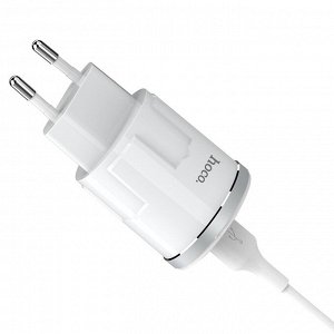 Сетевое зарядное устройство HOCO C37A Thunder 1xUSB с Кабелем USB - Lightning, 2.4A, 10.8W, белый