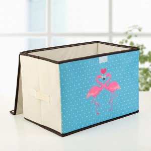 Короб для хранения с крышкой «Фламинго», 39х25х25 см, цвет бежевый