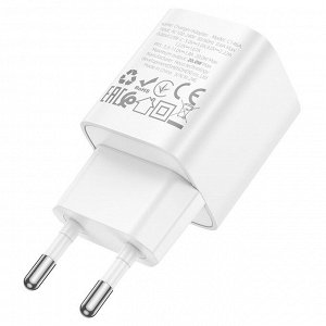 Сетевое зарядное устройство HOCO C146A Charm 1xUSB-C, 20W, белый
