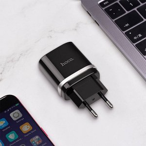 Сетевое зарядное устройство HOCO C12Q Smart 1xUSB, 3A, 18W, черный