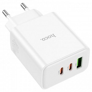Сетевое зарядное устройство HOCO C126A Pure power 1xUSB + 2xUSB-C, 40W, белый