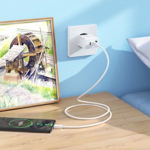 Сетевое зарядное устройство HOCO C126A Pure power 1xUSB + 2xUSB-C, 40W, белый