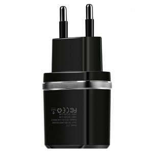 Сетевое зарядное устройство HOCO C12 Smart 2xUSB, 2.4A, черный