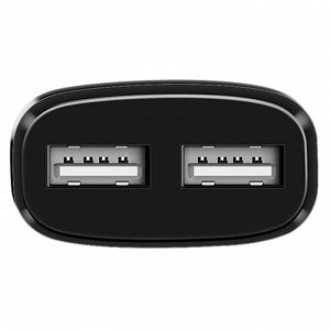 Сетевое зарядное устройство HOCO C12 Smart 2xUSB, 2.4A, черный