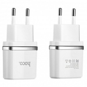 Сетевое зарядное устройство HOCO C12 Smart 2xUSB, 2.4A, белый