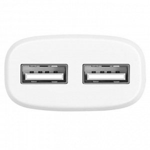 Сетевое зарядное устройство HOCO C12 Smart 2xUSB, 2.4A, белый