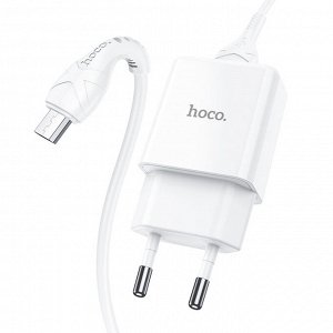 Сетевое зарядное устройство HOCO N9 Especial 1xUSB с Кабелем USB - Micro, 2.1A, 10W, белый
