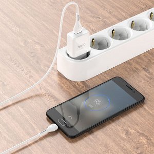 Сетевое зарядное устройство HOCO N9 Especial 1xUSB с Кабелем USB - Micro, 2.1A, 10W, белый