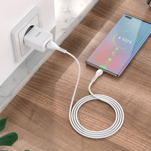 Сетевое зарядное устройство HOCO N9 Especial 1xUSB с Кабелем USB - Micro, 2.1A, 10W, белый