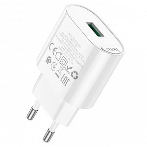 Сетевое зарядное устройство HOCO C109A Fighter 1xUSB, 3.0A, 18W, белый