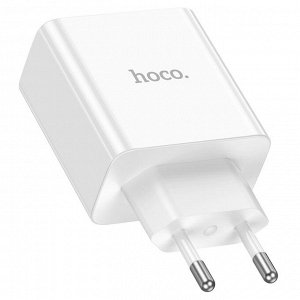 Сетевое зарядное устройство HOCO C108A Leader 2xUSB-C, 3.0A, 35W, белый