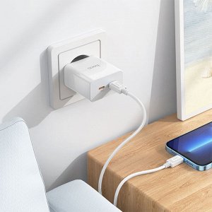 Сетевое зарядное устройство HOCO C108A Leader 2xUSB-C, 3.0A, 35W, белый