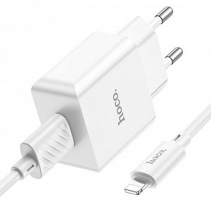 Сетевое зарядное устройство HOCO C106A 1xUSB с Кабелем USB - Lightning, 2.1A, 10.5W, белый